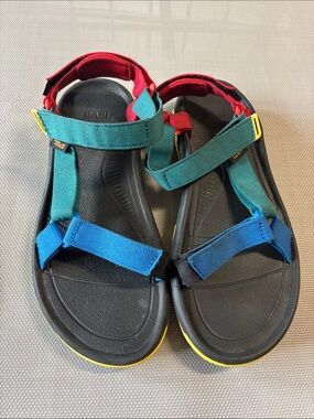 Teva women’s sz 10 Multicolor Trail Sandals - Blue, Green, Red EUC